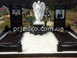 Фото памятника на кладбище в виде ангела; размер скульптуры ангела 125 х 50 х 50 см. Размах крыльев скульптуры ангела: 70 см. Цена скульптуры ангела 27 тыс. Купить скульптуру из полимера в Киеве по фото, можно прямо с нашего сайта.