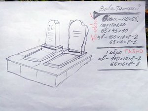 Рисунок памятника от руки. Создание проекта по эскизу памятника от руки. Цена рисунка памятника от руки - доступна.