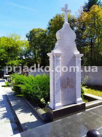 Памятник на заказ из белого гранита. Заказ памятника - с сайта: https://prjadko.com.ua/kontakti.html