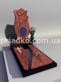 Создание 3D проекта одинарного памятника, из комбинированных гранитов Лезники, Маславка и чёрного габбро. Памятник в виде розы, стоимость 3д проекта 900 грн.