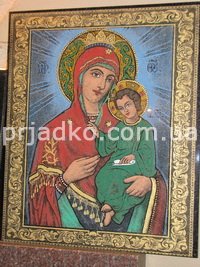 Цветная икона на памятник. Размер иконы на памятник: 45 х 60 см. Купить христианскую икону на памятник - можно в Магазине Ритуальной скульптуры СПД Прядко в Киеве.